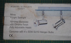 💥 AE Lighting Miros 4 Light Spotlight Chrome GU10 – Brand New  💥 - Picture 1 of 6