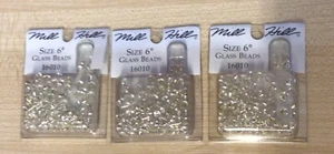3 Packs Of Mill Hill Glass Beads Size 6/0 5g Per Pack Knit In/Jewellery - Picture 1 of 2