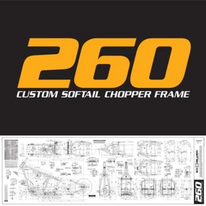 Custom Chopper Softail Frame Blueprints - 260 Series Tire - Picture 1 of 5