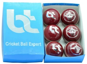 6 Cricket Ball box Red 2piece156g Genuine Leather, High Quality Cricket Balls - Bild 1 von 4