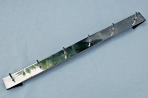 Cooking Utensil RACK ~ 6 Hook Chrome ~ Wall Mount Design ~ Vintage - Picture 1 of 4