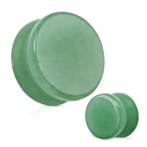 Light Green Jade Stone Double Flared Ear Plugs 6G Gauge - Pair - Picture 1 of 3