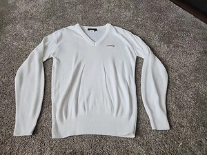 Uhaul Andrew Rohan Made in USA White Embroidered Sweater Size Medium - Picture 1 of 8