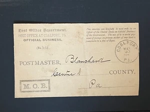 1895 COALPORT PA + BLANCHARD PA CANCELS ON BACK (x7) ! PURPLE MOB FANCY OFFICIAL - Picture 1 of 2