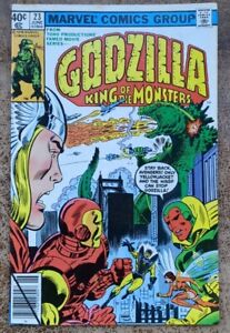 Godzilla #23 vs Avengers Cover Marvel 1979. FN. Cents. ND In UK.