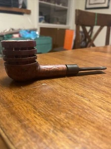 The Doodler Pot Briar Pipe Hand Cut Groves Holes Rough Surface Rubber Ebonite - Picture 1 of 24