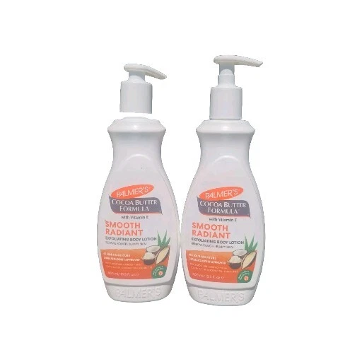 2-Pk PALMER'S ~ MANTECA DE CACAO LOCIÓN CORPORAL EXFOLIANTE RADIANTE SUAVE cítricos frescos Foto 1 de 2