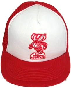 Wisconsin Badgers VTG San Sun Trucker Hat Red and White Go Big Red Snapback - Picture 1 of 6