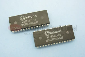 WINBOND W27E512 27E512 27C512 512KBIT EEPROM DIP28 X 2 PIEZAS - Imagen 1 de 3