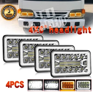 4PCS 4x6'' LED Headlights Hi/Lo Beam DRL Turn Light For Isuzu NQR NPR NPR-HD FTR - Picture 1 of 9
