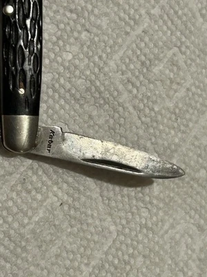 KABAR Small STOCKMAN Pocket Knife Made In USA Jigged BLACK DELRIN Handles - Image 1 of 4