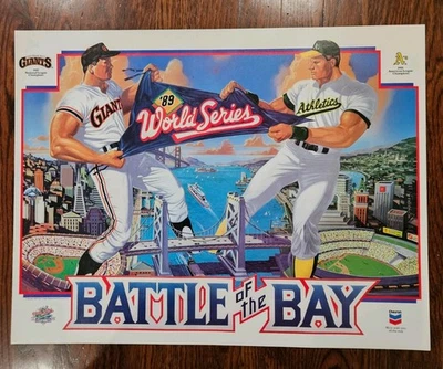 Vintage 1989 Battle Of The Bay World Series Poster In Pristine Condition - Image 1 of 2