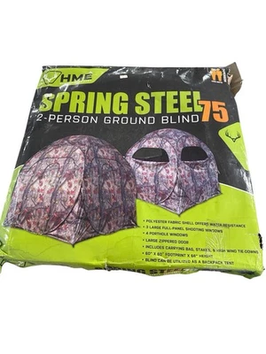 HME Spring Steel 75 2 Person Ground Blind - Image 1 of 4