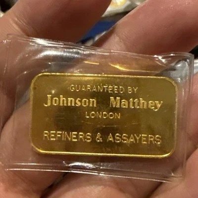 Barra de oro fino Johnson Matthey Republic National Bank of New York de 1 oz .9999 rara Foto 1 de 4