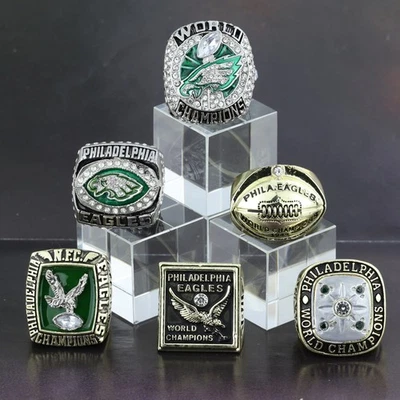 1948/1949/1960/1980/2004/2017/2024 7 piezas/juego anillo de fútbol para recuerdos de aficionados de PE Foto 1 de 4