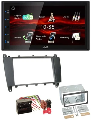 JVC USB Bluetooth MP3 DAB 2DIN Autoradio für Mercedes C-Klasse - Bild 1 von 4
