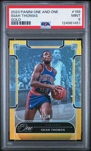 Isiah Thomas PSA 9 2023-24 Panini One and One /10 Gold Base #199 Pop 1 Highest - Bild 1 von 4