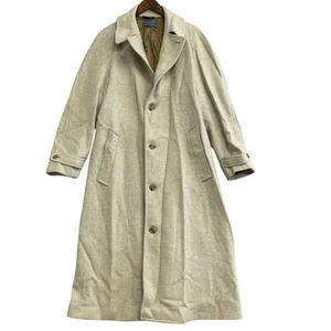Pendleton Men's Size 40 100% Virgin Wool Long Pea Coat Made In USA Beige - Picture 1 of 10