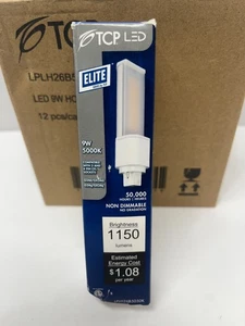 TCP LPLH26B5050K LED PL Lamp Horizontal Type B – 5.6″, 9W, 50K -Case of 12 - New - Picture 1 of 4