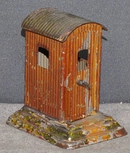 Casa de guardia Märklin 2156 / casa de chapa corrugada en base de 1919 pista antigua 0 + 1 - Imagen 1 de 1