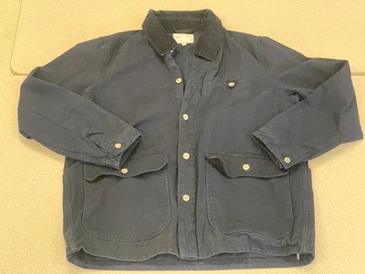 Chaqueta Adsum Hombres XL Azul Marino Cuello de Cordón Ropa de Trabajo Algodón Informal Abrigo de Granja Foto 1 de 4