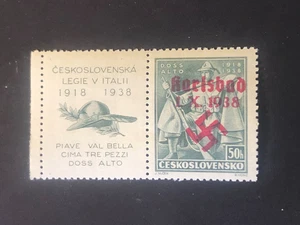 GERMANY (SUDETENLAND-KARLSBAD) WWII-GERMAN OCC. Local ovpt 50 h. red MNH /s2 - Picture 1 of 2