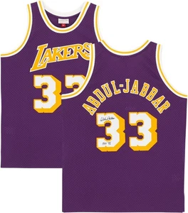 Kareem Abdul-Jabbar Lakers Signed 1984 Mitchell & Ness Jersey "HOF 95" Ins - Picture 1 of 5