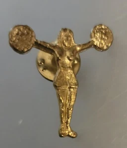 Vintage Gold Color Cheerleader Pin Lapel Athlete Collectible Hat Pin Brooch Gift - Picture 1 of 3