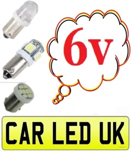 ✅ 6v LED Light Bulbs BA9S 233 ✅ Moped Scooter Classic Bike Motorcycle - Picture 1 of 20