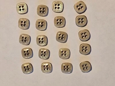 40 TINY Sew-through 4-hole Buttons 1/4 INCH PEARL? - Image 1 of 2