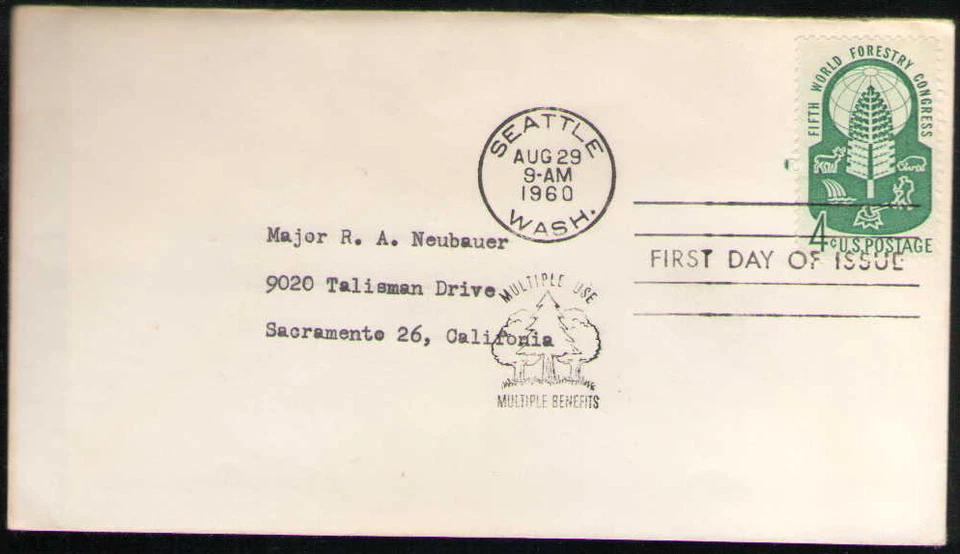US. 1156. 4c. World Forestry Congress Issue. FDC. 1960 - Image 1 of 1