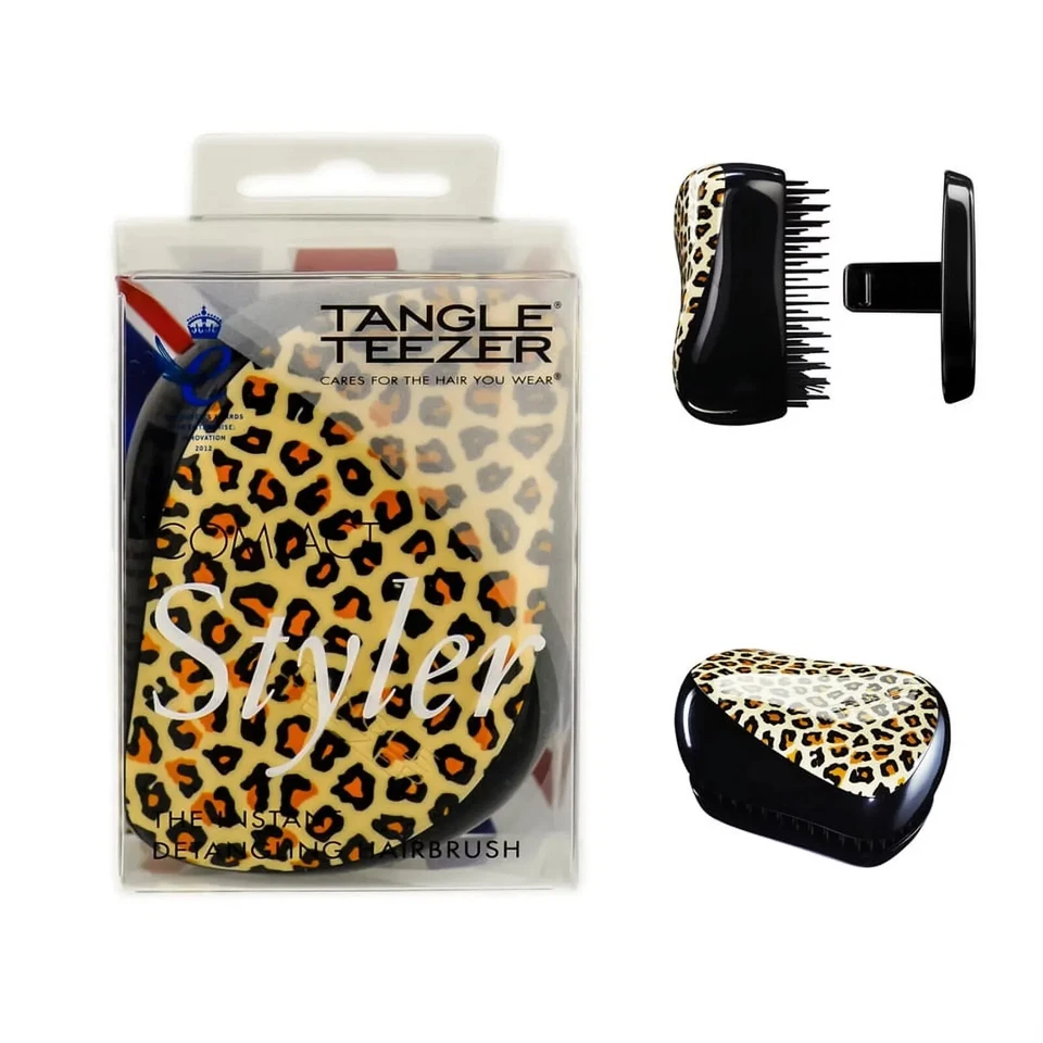Cepillo de pelo desenredante instantáneo Tangle Teezer compacto rosa leopardo negro Foto 1 de 1