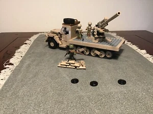 Cobi German Defense Point, Ford Mule 2518 with Flak 8.8 2367 & DAK Figures MOC  - Bild 1 von 7