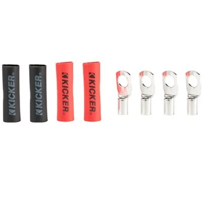 Kicker 8 Gauge AWG 5/16" Nickel Plated Marine-grade Ring Terminal 4 Pack 47RT8 - Image 1 of 3