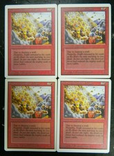 Vintage MTG Unlimited Dwarven Demolition Team x4 Red Uncommon Card Excellent