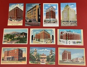 Hoteles de EE. UU., Lote de 10 postales diferentes, alrededor de 1930-1940, sin usar - Imagen 1 de 2