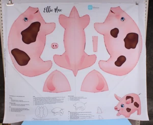 Pig Stuffed Animal Fabric Panel with Instructions QT fabrics - Picture 1 of 2