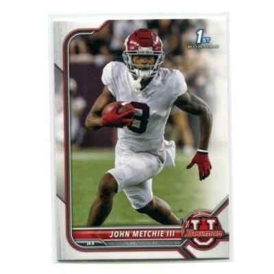 2021-22 Bowman University Football John Metchie III 1st Bowman Paper #47  - Image 1 of 2