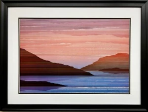 Marcus Uzilevsky ""Eventide"" handsignierte maßgeschneiderte gerahmte Mid-Century-Lithographie - Bild 1 von 4