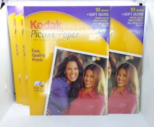 10 Pack Of Kodak 10 Sheets Soft Gloss Picture Photo Paper NEW Sealed 8 1/2 x  11 - Picture 1 of 4