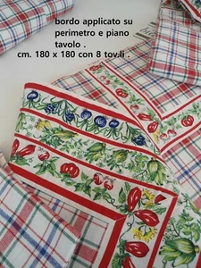 Tovaglia quadrata cm. 180 x 180 jacquard tinto filo con 8 tovaglioli - Imagen 1 de 7