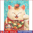 Full Round Diamond Painting DIY Kit Fat Lucky Cat 5D Rhinestone Mosaic Picture U
