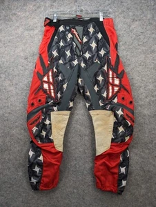 Fly Racing Kinetic MX Pants Size 30 Ninja Star Pattern Red White Motocross - Picture 1 of 15