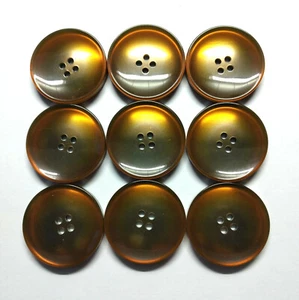 12 Große Braune Acryl Knöpfe 3,0cm/30mm in Perlmutt-Optik Jacken-Mantelknopf - Bild 1 von 7