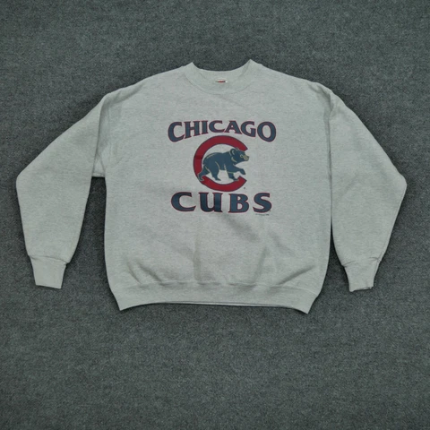 Vintage Chicago Cubs Sweatshirt Adult Large Grey Pullover MLB Baseball Mens 90s Cover