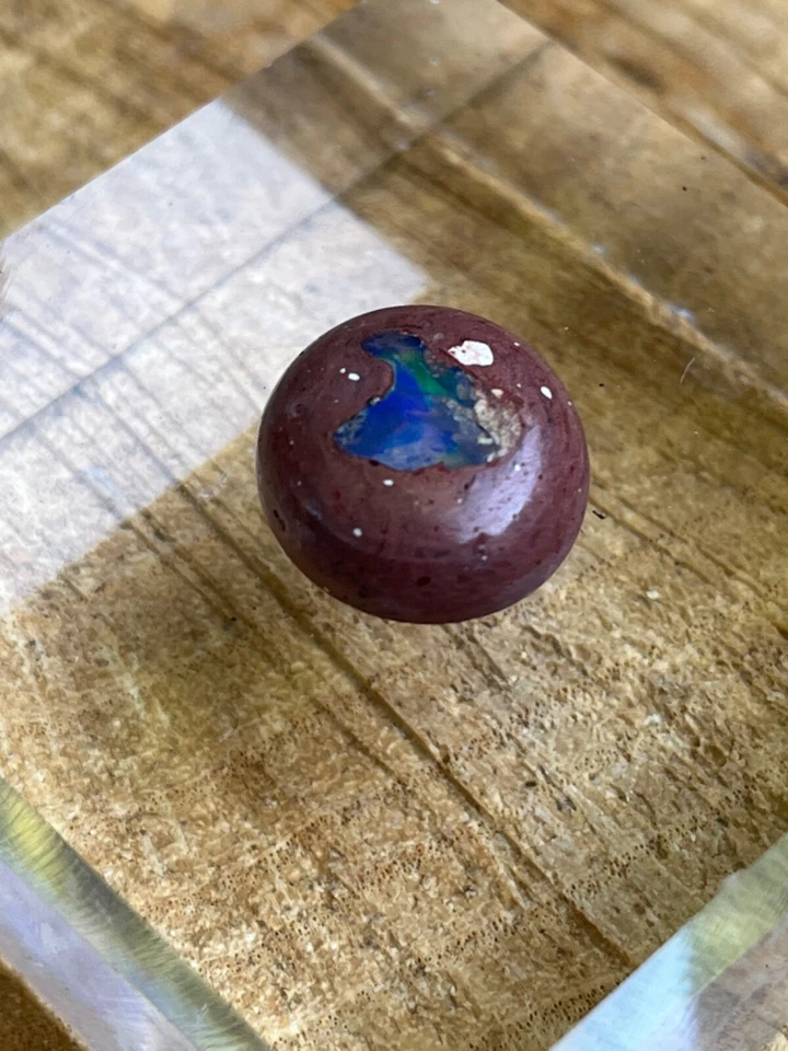 墨西哥火蛋白石,多闪光闪亮蓝色绿色蛋白石宝石椭圆形凸圆形 9.5 — 第 1/4 张图片