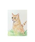Ginger Cat Watercolour Painting By Kenna Artist Trading Card ATC ACEO 2.5” X 3.5