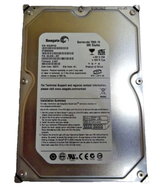 250 GB IDE SEAGATE Barracuda 7200.10 ST3250820A S/N: 6QE22YE6 3,5 " #FP4120 - Bild 1 von 3
