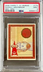 2008-09 Topps Murad T-51 Russell Westbrook Red-Mini #174 Rookie RC PSA 9 (MINT)