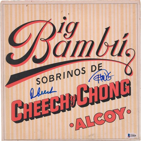 Cheech Marin & Tommy Chong Autographed Bib Bambu Album BAS Cover